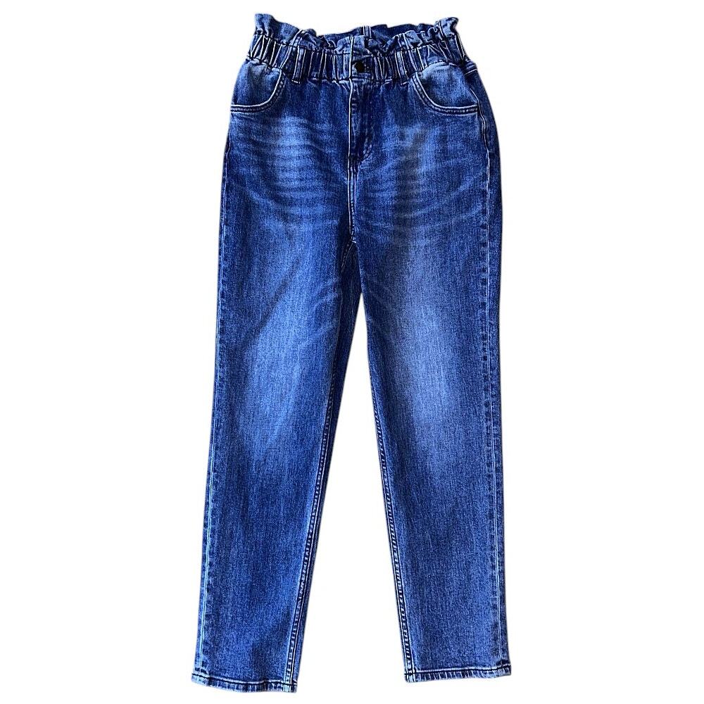 Magnolia Boutique High Ruffled Paper Bag Waist Straight Leg Jeans 27